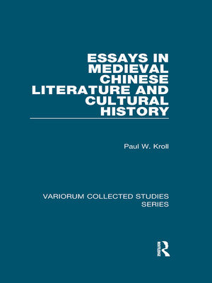 cover image of Essays in Medieval Chinese Literature and Cultural History
